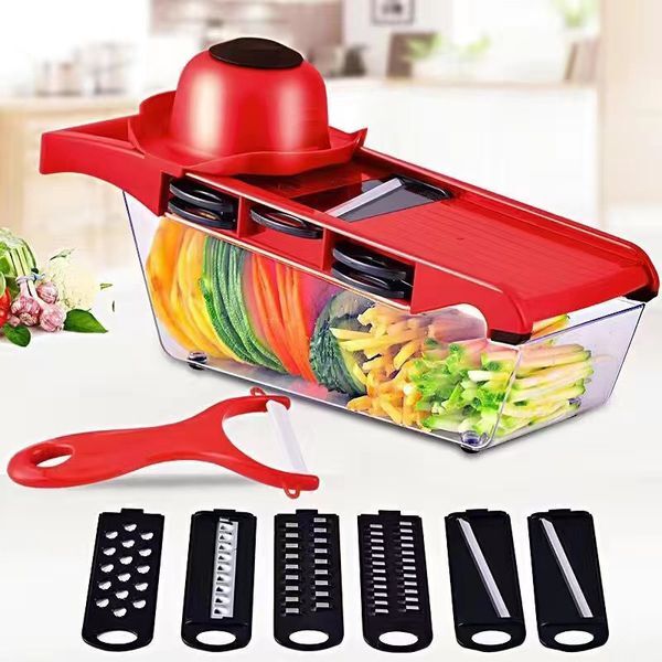 Multifunctional Vegetable Cutter & Fruit Chopper Set – Stainless Steel Slicer, Peeler & Potato Grater | All-in-One Kitchen Prep Tool (Model 230328)