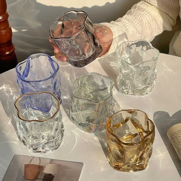 Unique Irregular Whisky Glass – Premium Transparent Drinking Glass | Stylish Wine & Cocktail Cup for Home, Bar & Summer Beverages (Model C251126)