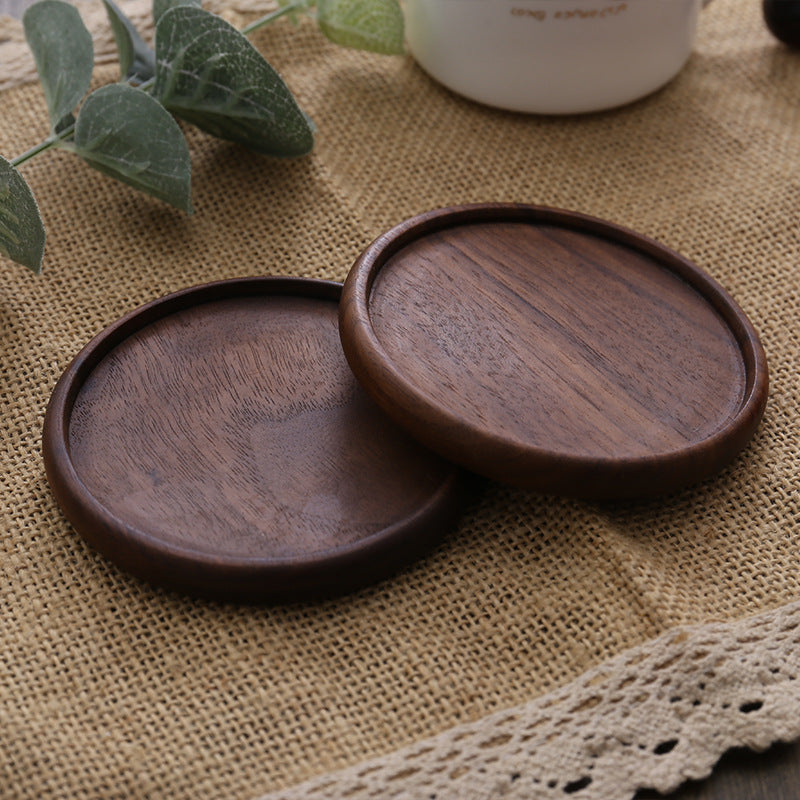 Round Wooden Tea Cup Holder – Premium Beech Wood Insulation Pad (Style D) | Heat-Resistant Cup Coaster | Elegant Table Protection