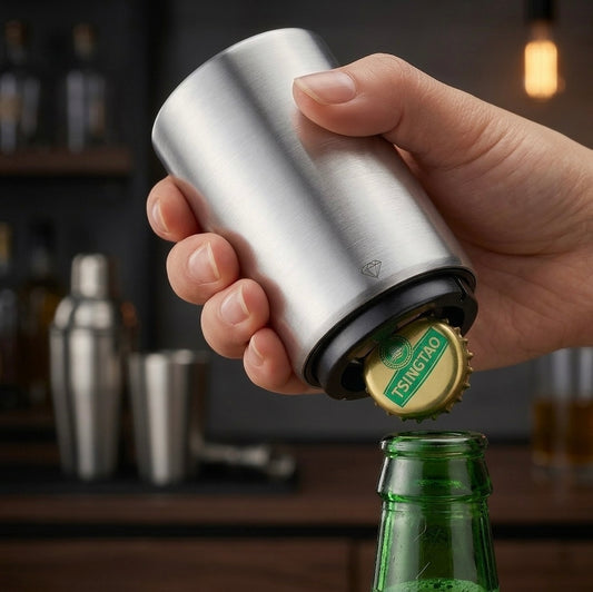 Tailgate Buddy Bottle Opener with Cap Collector – Wall-Mounted Beer Opener (Single) | Mess-Free Cap Catcher | Perfect for Home Bar & Parties