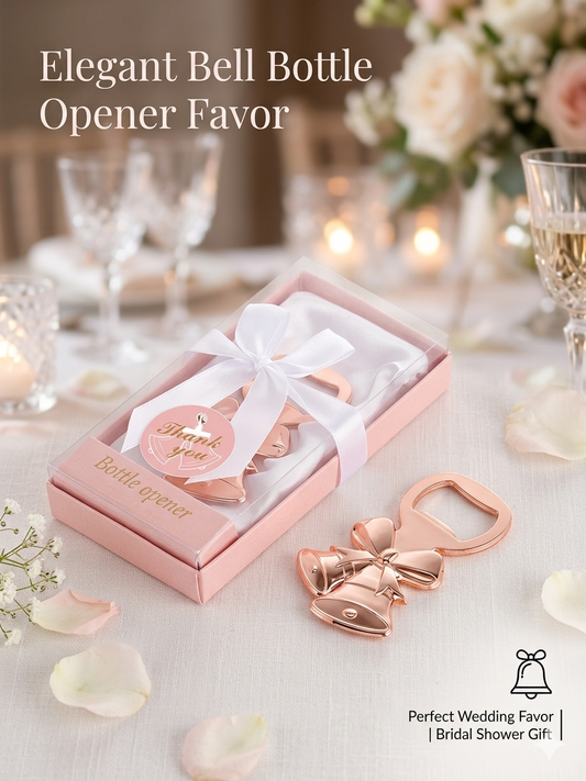 Rose Gold Bell-Shaped Bottle Opener – Creative Alloy Beer Opener | Elegant Christmas Bell Design Gift & Party Favors