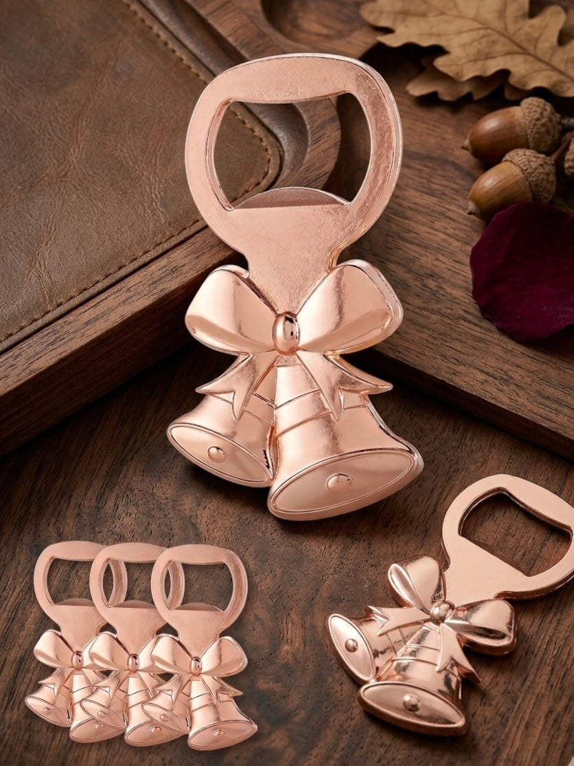 Rose Gold Bell-Shaped Bottle Opener – Creative Alloy Beer Opener | Elegant Christmas Bell Design Gift & Party Favors