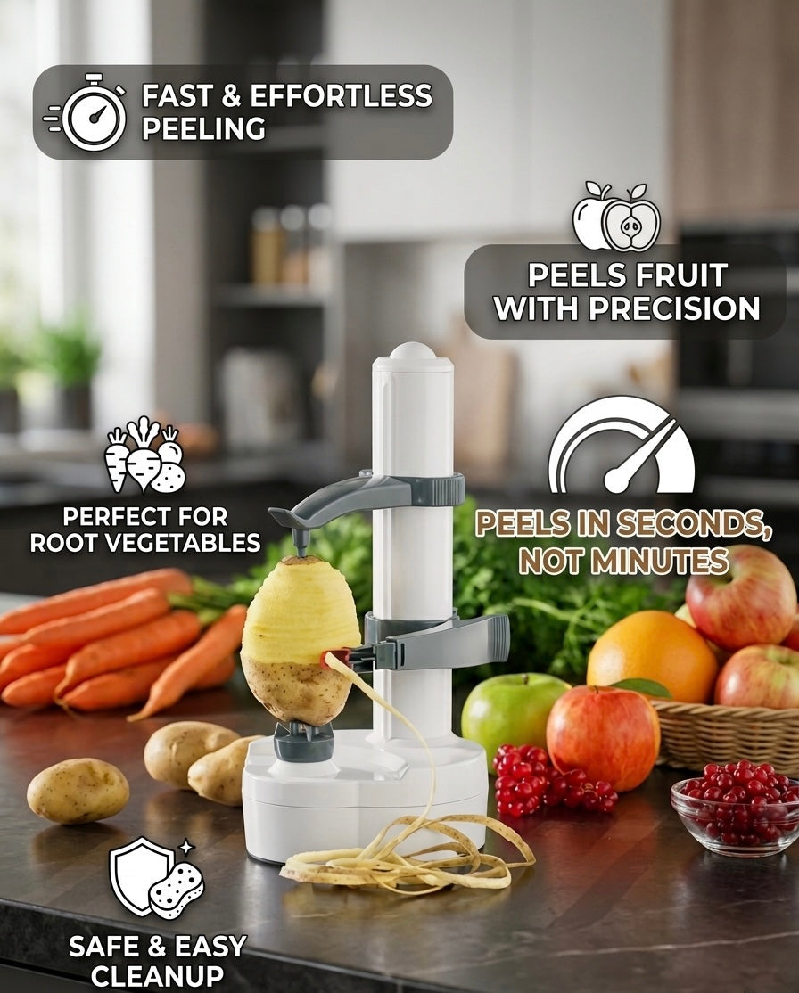 Electric Automatic Peeler – Multifunction Stainless Steel Fruit & Vegetable Peeler Machine | Fast Potato Cutter Kitchen Tool (Model 240105)