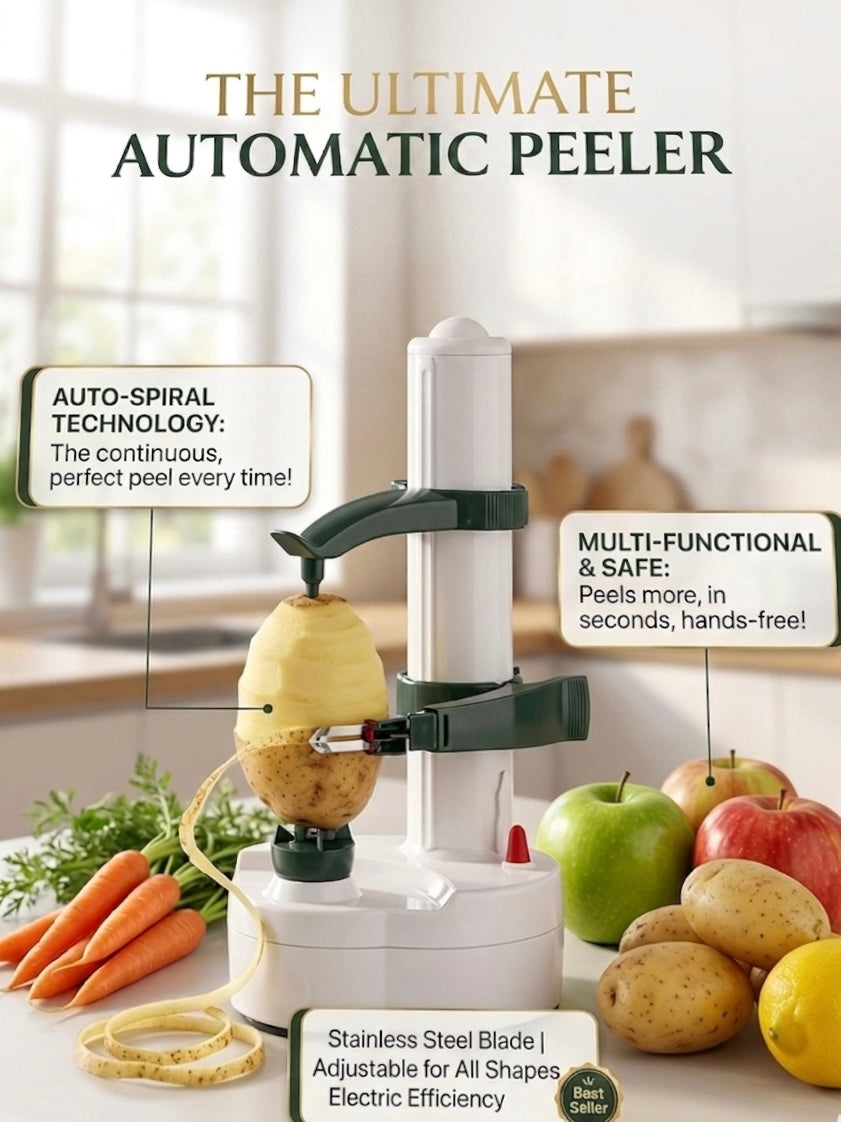 Electric Automatic Peeler – Multifunction Stainless Steel Fruit & Vegetable Peeler Machine | Fast Potato Cutter Kitchen Tool (Model 240105)