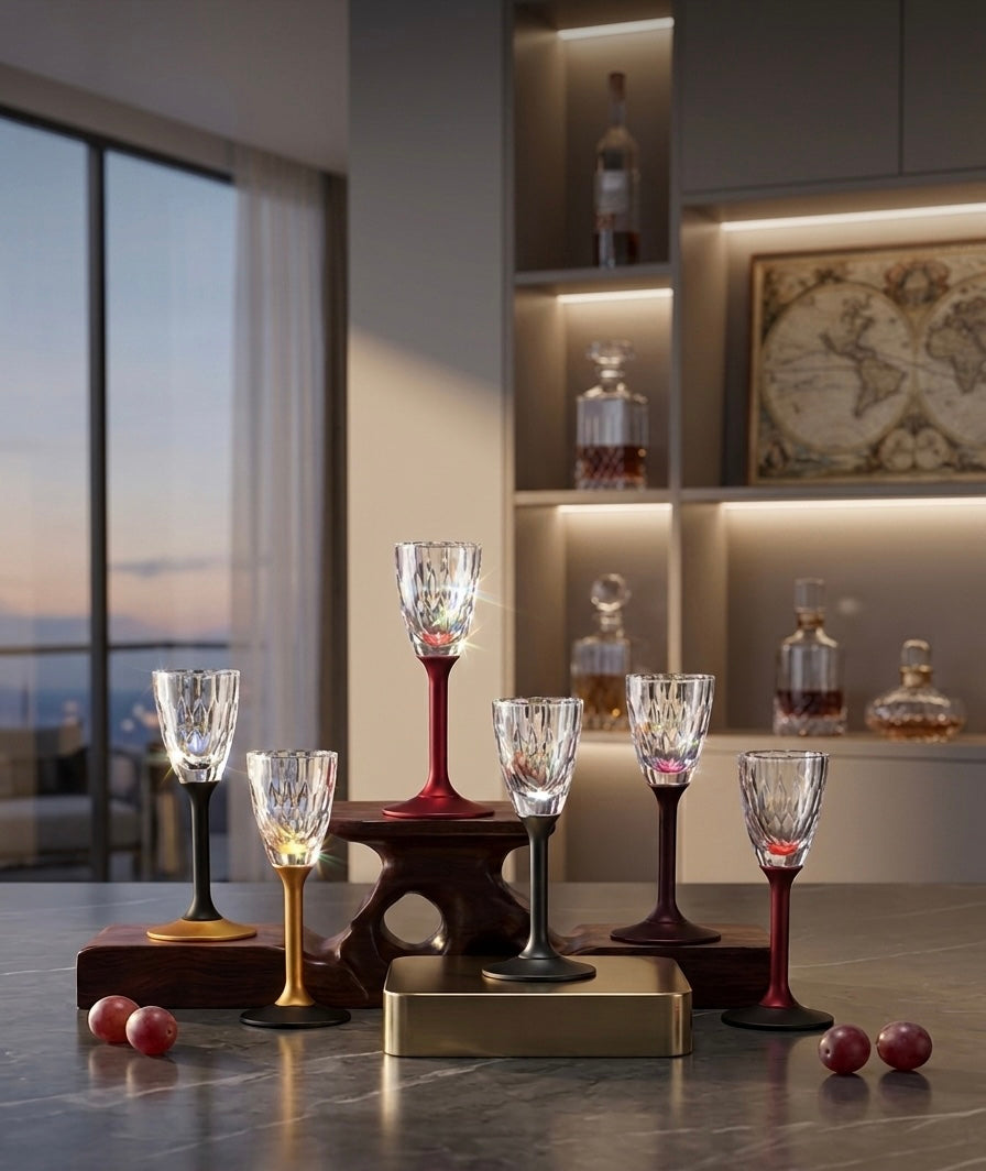 Luxury Crystal Wine Glass – Elegant Bar-Style Clear Glass | Premium Light-Weight Drinkware for Home, Parties & Commercial Use (Model 251218)