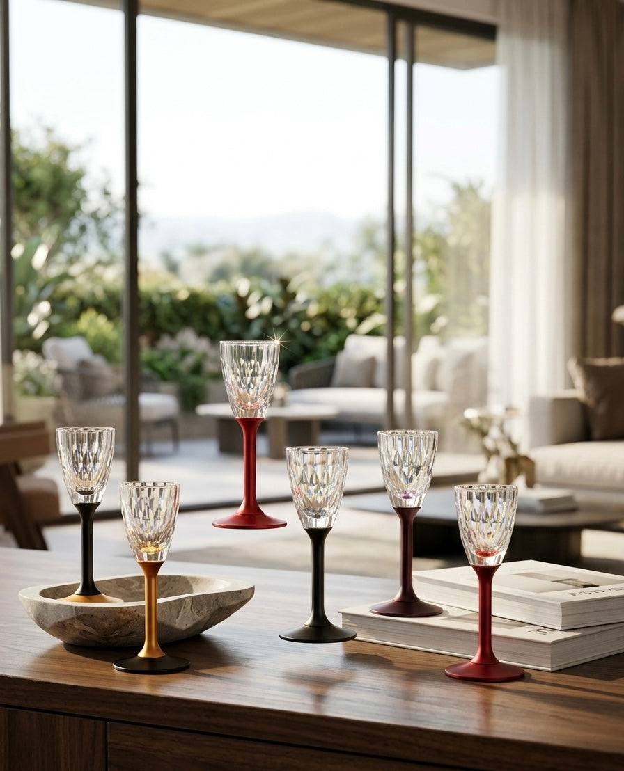 Luxury Crystal Wine Glass – Elegant Bar-Style Clear Glass | Premium Light-Weight Drinkware for Home, Parties & Commercial Use (Model 251218)