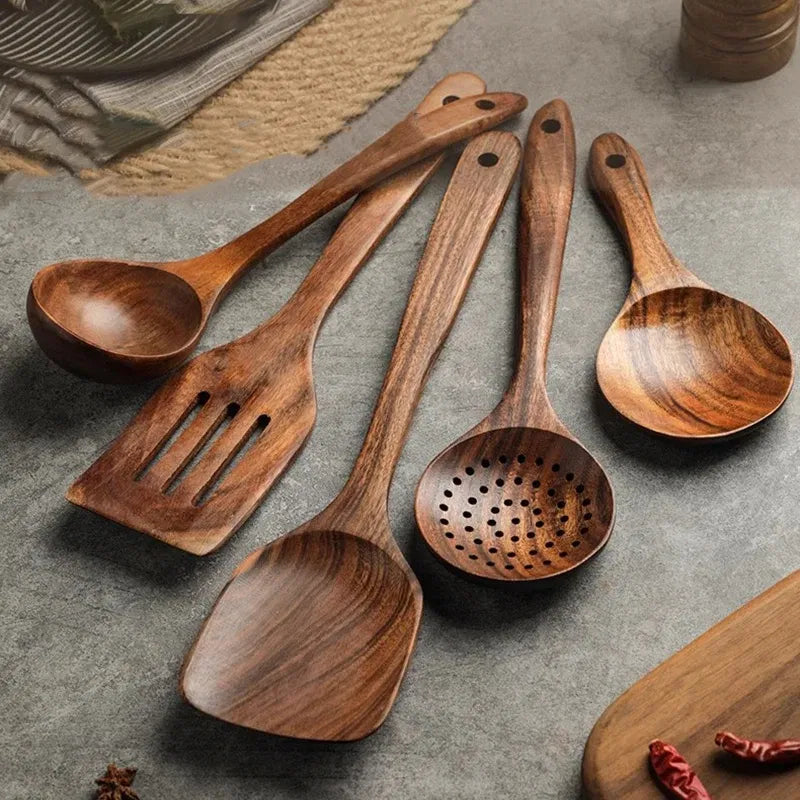 Premium Teak Wood Spatula – Eco-Friendly Non-Stick Safe Cooking Utensil | Durable Wooden Turner for Everyday Kitchen Use